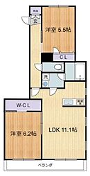 パークサイドレジデンス杉並 3階2LDKの間取り