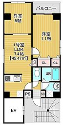 Bloom錦糸町 9階2DKの間取り