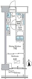 パークアクシス新宿百人町 1DKの間取図画像