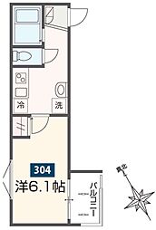 MELDIA上溝 1Kの間取図画像