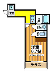 メゾンブランシュ下北沢 1Kの間取図画像