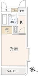 メゾン菊野台 1Kの間取図画像