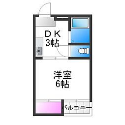 ウイステリア墨江 1Kの間取図画像