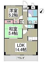 オーチャード 2LDKの間取図画像