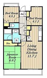 ハイツ座間 3LDKの間取図画像