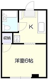 ビューハウス 1Kの間取図画像