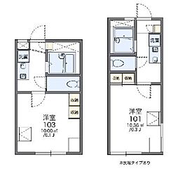 レオパレス華みずき2 1Kの間取図画像