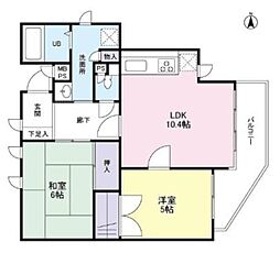あざみ野ハイム 2LDKの間取図画像