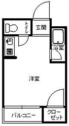 鵜飼パレス西戸崎 ワンルームの間取図画像
