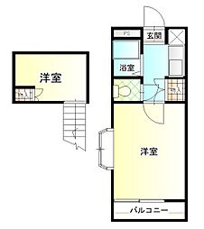 ウエルネス石坂 1Kの間取図画像