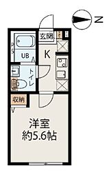 SAIL千住大橋 1Kの間取図画像