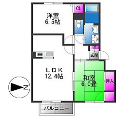 エストステーブル 2LDKの間取図画像