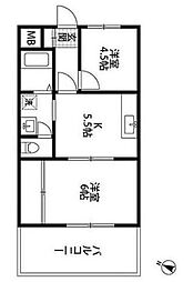 INOVE横濱長津田 2Kの間取図画像