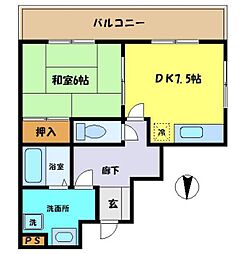 グレイストーエイ1 1DKの間取図画像