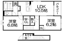 ラ・メゾン・セレニテ 2LDKの間取図画像