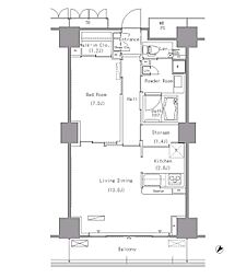 パークアクシス豊洲 1LDKの間取図画像