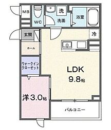 メゾン リッシュ 1LDKの間取図画像