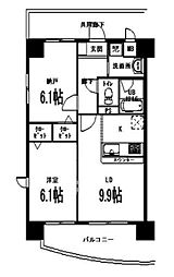 千羽鶴 2DKの間取図画像