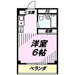 マンションタキク ワンルームの間取図画像