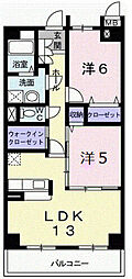 エクセレントヒル2 2LDKの間取図画像