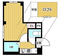 エンブレム宮本町 1Kの間取図画像