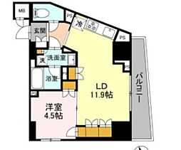 リーラ品川戸越 1LDKの間取図画像