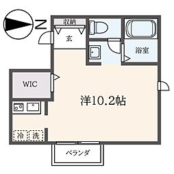 クレイドルコート ワンルームの間取図画像