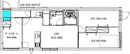 モンテパラッツォ大森山王 2SLDKの間取図画像