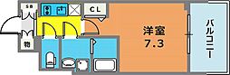 プレサンスKOBEアモーレ 3階1Kの間取り