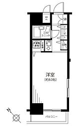ハイネスロワイヤル ワンルームの間取図画像