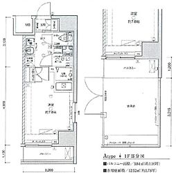 ジェノヴィア浅草4スカイガーデン 1Kの間取図画像