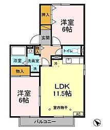 エイトフレア君塚 2LDKの間取図画像