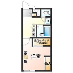 レオパレス北新 1Kの間取図画像