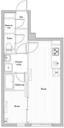 エディット文京千石2 2階1LDKの間取り