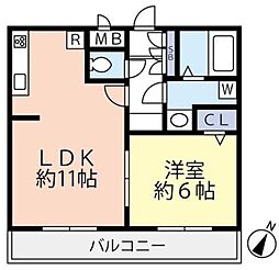 グランヴァン西馬込4 1LDKの間取図画像