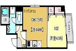 lala3710 1LDKの間取図画像