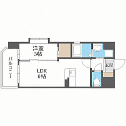 ライフフィールド二日市駅前 1LDKの間取図画像