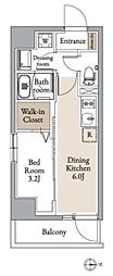 グランカーサ住吉II 1DKの間取図画像