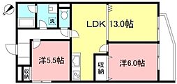 シティハイツ南原 2LDKの間取図画像