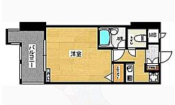 ピュアドームグランディー博多 1Kの間取図画像