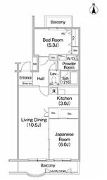 フィール野川A 2LDKの間取図画像