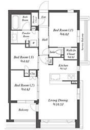ザ・ケンジントン・レジデンス上池台 2階3LDKの間取り