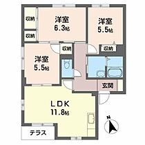 後藤アパート　16号棟 151 ｜ 岩手県奥州市水沢字北田135-3（賃貸アパート3LDK・1階・65.50㎡） その2