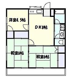 名古屋ハイツ 3DKの間取図画像