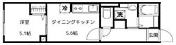 Girasole 1DKの間取図画像