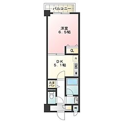 ドゥーロ北長尾 3階1DKの間取り