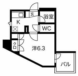 エクシム西巣鴨 1Kの間取図画像