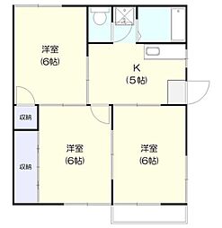 メゾンクリスタル2 3Kの間取図画像