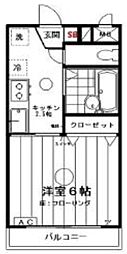 プリムヴェールハイム 1Kの間取図画像