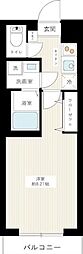 ハーモニーレジデンス東京サウスゲート 1Kの間取図画像